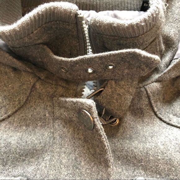 Soho Babe Jacket lined, full zip, pockets, belt, hood Gray Large - Picture 14 of 14